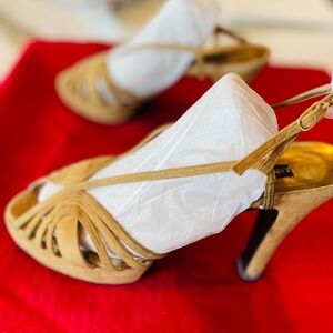 Tan Suede Platform Shoes